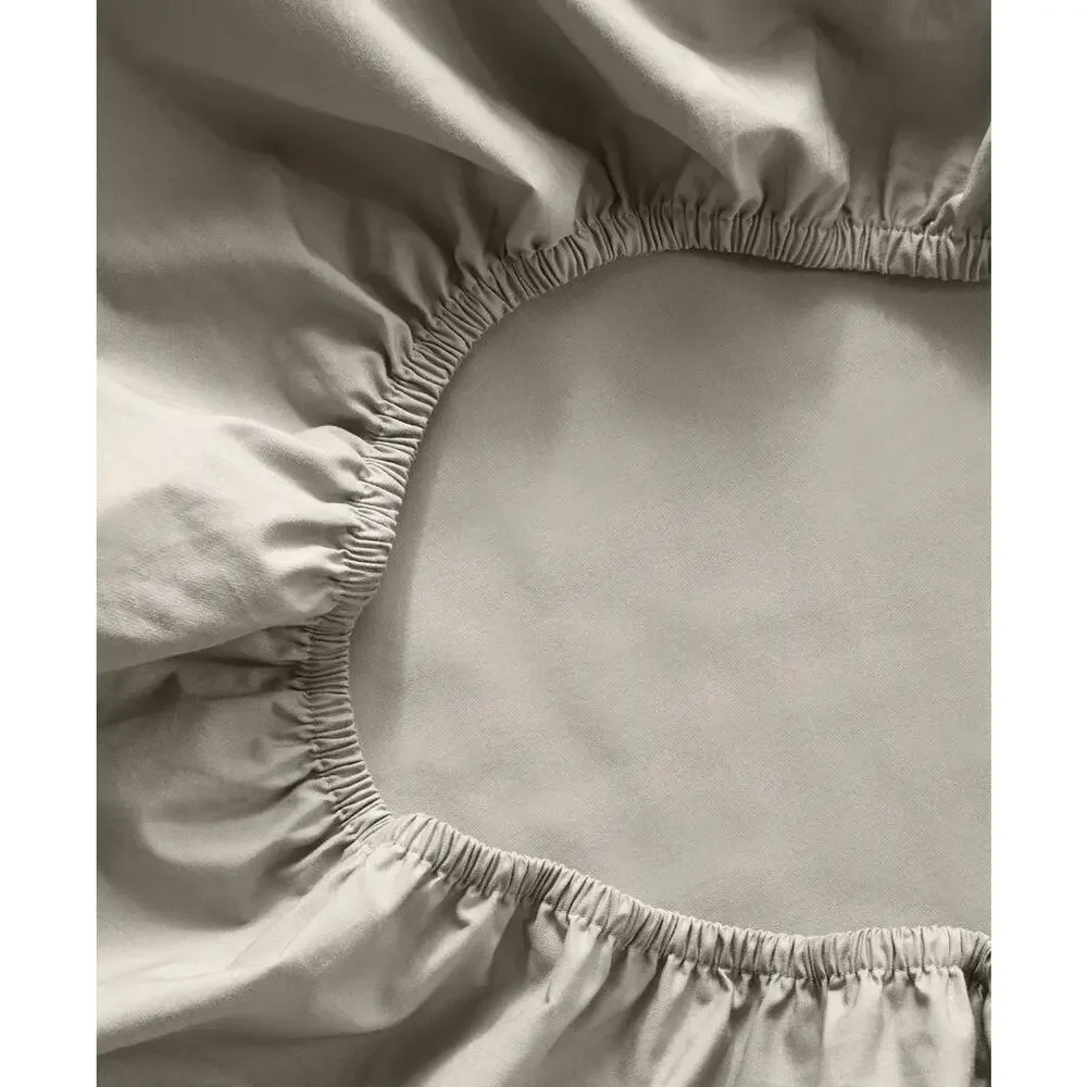 NEW Quince SPLIT KING Classic 100% Organic Cotton Percale TOFFEE Sheet Set Beige